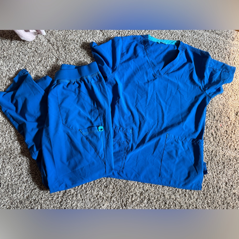 Carhartt Women's Royal Blue Scrub Top and Pants Set